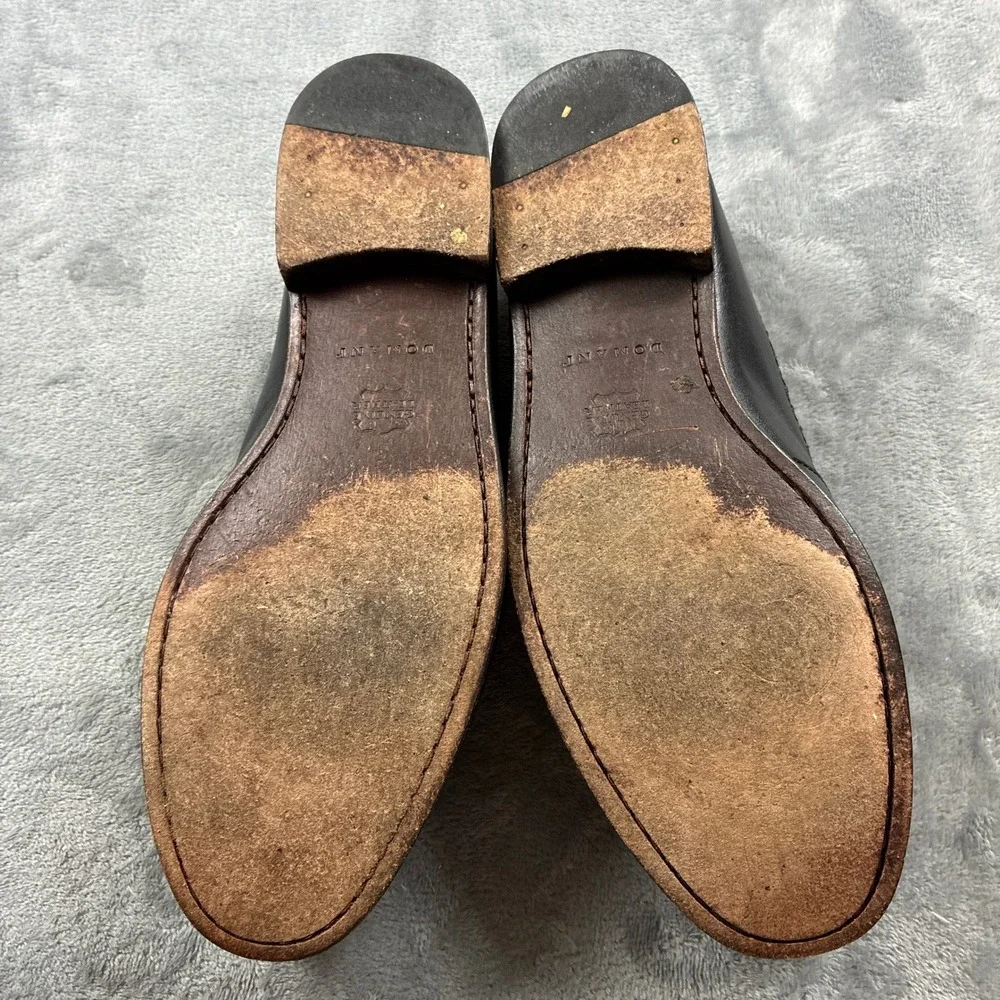 Domani Mens 11M Two Tone Brown Black Leather Tassel Kiltie Loafers India Preppy